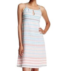 Tommy Bahama Linen Stripped Halter Dress Size Small